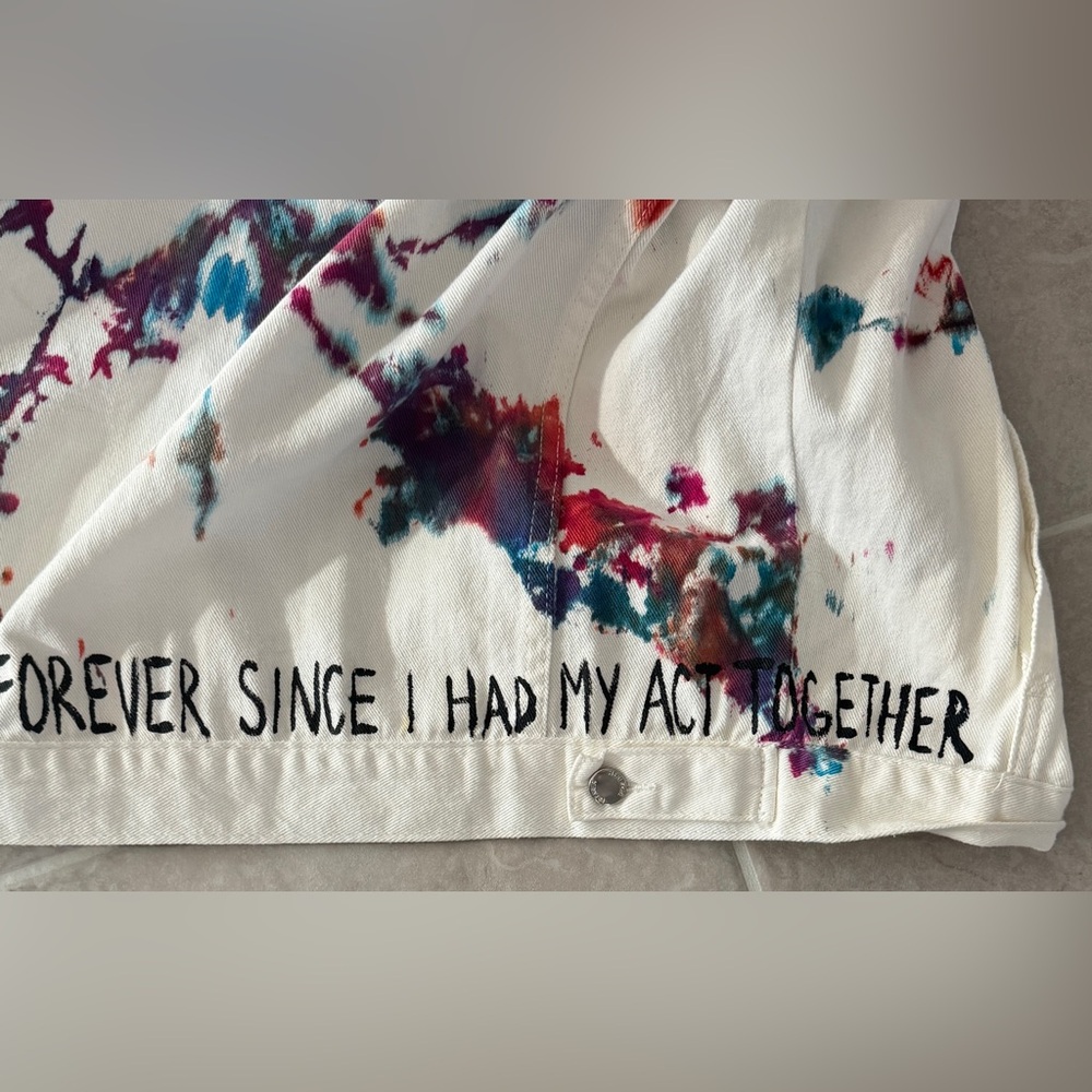 *NWOT* - WREN & GLORY COLORFUL SPLATTER DENIM JACKET - Picture 9 of 12